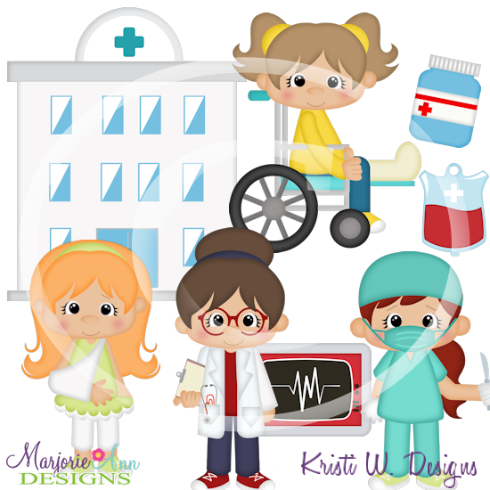 Hospital Stay-Girls SVG Cutting Files/Paper Piecing +Clipart - Click Image to Close
